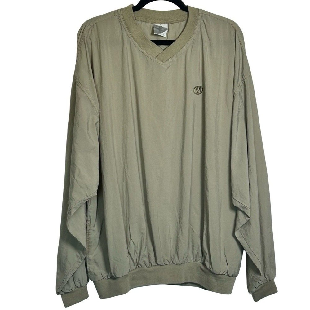 MunsingWear Vintage V-Neck Nylon Pullover‎ Windbreaker Size XXL Logo Neutral